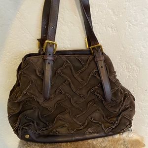 Cole Haan brown ruffle leather purse